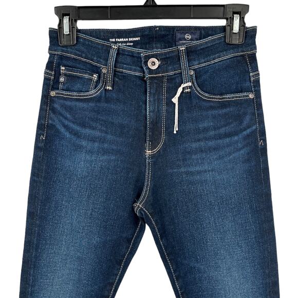 AG Adriano Goldschmied jeans The Farrah Skinny high rise dark blue size 24 - Picture 2 of 7